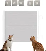 Pet Gate Barrier, Retractable Safety Screen, Mesh Fence Enclosure, Quick Install Wall Mount Design, Lightweight Black Material, Excellent for Doorways Stairways Outdoor Play Areas