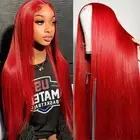Red Lace Front Wigs Human Hair Straight 13x4 HD Lace Frontal Wigs Human Hair ...