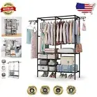 4-Tier Portable Clothing Rack with Rotatable Hooks - Versatile Wardrobe Solution
