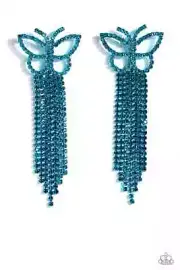 Paparazzi BILLOWING BUTTERFLIES blue earrings