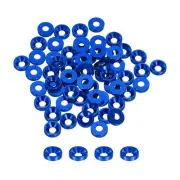 M3 Countersunk Washers,Anodized Aluminum Gaskets for Screw RC,50PCS(Dark Blue)