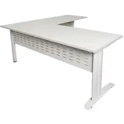Rapidline Rapid Span White Desk And Return W1800/1100 X D700/600 X H730Mm Natural White With White Frame