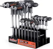 HORUSDY T-Handle Hex Key Set, Inch/Metric Long Arm Ball End Allen Wrench