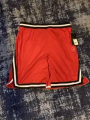 And1 Mens Basketball Gym Workout Running Shorts Black Red Large