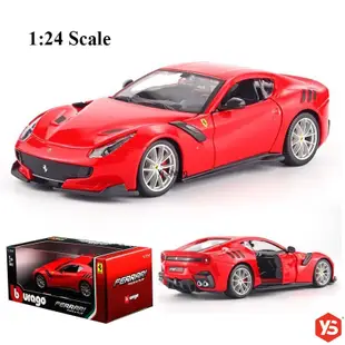 FERRARI Bburago 1:24 比例壓鑄法拉利 F12 tdf 跑車金屬玩具車收藏品