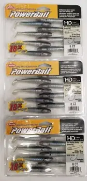 3-Berkley PowerBait Grass Pig HD 3.5" Paddle Tail Swimbait Gizzard Shad VALUE|A6