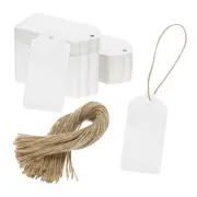 200Pcs Kraft Paper Gift Tags with String,1.8x3.7" Wood Pulp Paper Labels White