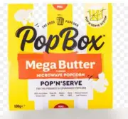 Pop Box Mega Butter Microwave Popcorn 100g Vegan Dairy-free Dairy-free