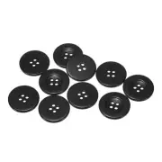 10pcs Resin Sewing Buttons 1-1/4" Round Flat 4-Hole Craft Buttons Black