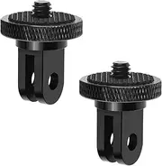 Tripod Mount Adapter for Gopro 2 Packs CNC Aluminium Metal 1/4" -20 Conversion Adapter Camera Tripod Mount Accessories for Gopro Hero 11 10 Insta360 X4 X3 Sony Xiaomi Yi and Other Action Cameras
