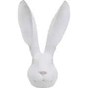 LVD XL Resin Hare Head Sculpture Decor 36.5cm - Rustic White