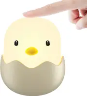 Tecboss Baby Night Light, Cute Chick Night Light for Kids, Soft Silicone Kids Nightlight Rechargeable LED Touch Lamp, Baby Girl Boys Gifts, Birthday Gifts for Toddler Kids