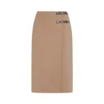[Max Mara] Max Mara-Beige Curzio Camel Wool Midi Skirt-Donna 40 IT