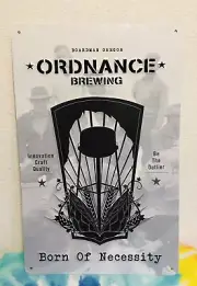 Ordnance Brewing Beer Sign Tin Tacker Boardman Oregon Water Tower Cool Rare New