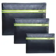 Fireproof Document Bag – 3 Pack 15" x 11" 13" x 9.7" 10.5" x 8" Fireproof & W...