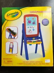 Crayola Qwikflip 2-Sided Easel Kids Magnetic Dry-Erase Board with Chalkboard New
