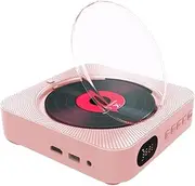SUIOPPYUW Bluetooth DVD Player Built-in Speaker 1080P HD Output Dual Speakers Remote Control AV Output External Cd DVD Drives ABS, Pink