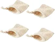 WEKADRIN 4Pcs Drawstring Soap Foaming Bags Exfoliating Soap Net Pouches for Bathroom Cleaning Soap Saver for Bubbles Aroma Release Storage Bags