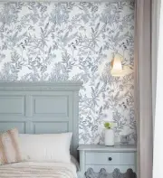Peel and Stick Wallpaper White and Blue Floral Wallpaper Navy Flower and Leaf