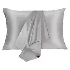 Silk Pillowcase for Hair and Skin 2 Pack 100% Mulberry Silk Bed Pillowcase Hy...