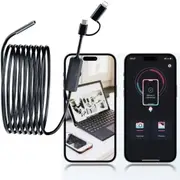 8 LED HD 1440P Endoscope Snake Inspection Camera Borescope for iPhone Android
