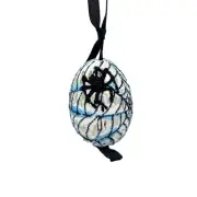 Halloween Ornament: Peter Priess Egg; Spooky Black Spider Web