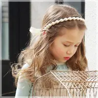 在飛比找momo購物網優惠-【橘魔法】浪漫珍珠蕾絲髮圈髮帶(拍照 攝影 髮圈 髮帶 花童