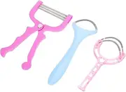CALLARON 3Pcs Facial Hair Removal Spring Portable Epilator for Women Professional Face Threading Tool for Neck Lips and Chin Ergonomic Design for Easy Hair Cleaning