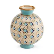 Jonathan Adler Basketweave Round Vase