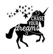 Unicorn Chase Your Dreams Vinyl Decal Sticker For Home Cup Car Wall a5178