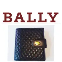 在飛比找Yahoo!奇摩拍賣優惠-真品 新 BALLY 貝利 黑色 菱格紋 Napa羊皮女用皮