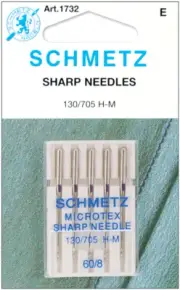 Euro-Notions 1732 Microtex Sharp Machine Needles-Size 8/60 5/Pkg