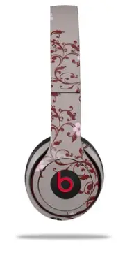 Skin Wrap for Beats Solo Wireless 2 3 4 Victorian Design Red SKIN ONLY