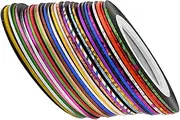 MUSISALY 30 Rolls Nail Art Line Stickers Shining DIY Nail Tape for Manicure Home Professional Use