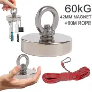 60kg Pull Salvage Strong Recovery Magnet Fishing Treasure Neodymium With Rope