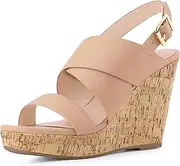 [Perphy] Open Toe Platform Wedge Sandals for Women