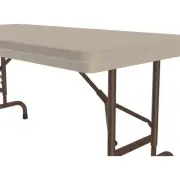 Correll 22-32"H Adjustable H.D. Blow-Molded Plastic Folding Table Mocha Granite