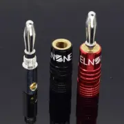 100x ELNONE High Quality Silver Plated Speaker Banana Plug Male Audio Connector