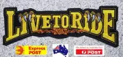 Patch iron/sew on LIVE-TO-RIDE HARLEY BIKER YELLOW BACK PATCH LARGE JACKET VEST