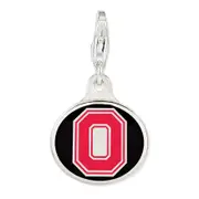 Sterling Silver Enamel Ohio State Univ. W/ Lobster Clasp Charm
