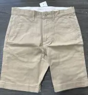 NEW J.Crew Crewcuts Boys Stanton Shorts Chino Khaki Brown Size 12 Adjustable
