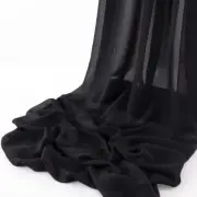 Black 5 Yards 60" Wide Sheer Fabric Chiffon Fabric by The Yard Continuous Sol...
