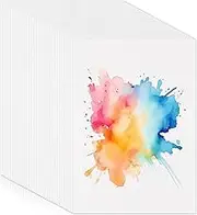 50 Sheets Watercolor Paper,140LB/300GSM Thick Off-White Cold Press Paper Pack for Kid Child Watercolor Drawing Paper for Painting Art Works Drawing Supplies, 14.8 * 21cm
