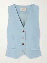 [ST. AGNI] ST. AGNI - Carter Recycled-twill Vest - Blue - x small x small Blue