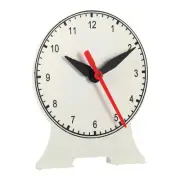 5.5" x 4.7" Teaching Clock Learning Time 12 Hour 3 Pointers Geared, White