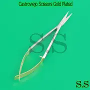 Castroviejo Scissors 4.5" Curved Gold Plated Surgical Instruments