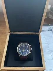 Shinola The Runell Chrono Blue Dial Brown Leather Strap Men's Watch S0110000047