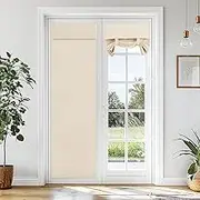 Vatge French Door Blinds, Room Darkening Energy Smart Window Curtains 80 Inch Length Door Curtains for Door Window Sidelight Curtains for French Door/Patio Door, 1 Panel, W26 x L80, Light Beige