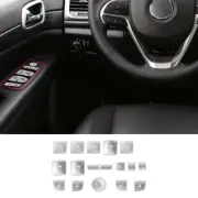 14X Window Lift Switch Button Cover Trim Sequins For Jeep Grand Cherokee 2011-21 (for: Jeep)