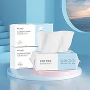 3 Pack Soft and Dry Wipe,Disposable Face Towel,100% Cotton, Lint Free, Wet Use for Sensitive Skin, Facial Cleansing, Makeup Removal, Surface Cleaning Cotton Tissue Soft Towel 300 Count